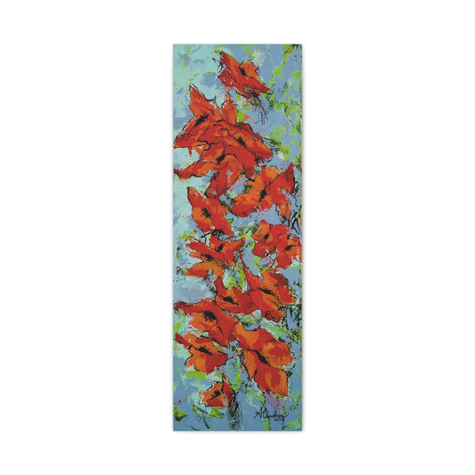 red orange poppy canvas wall art