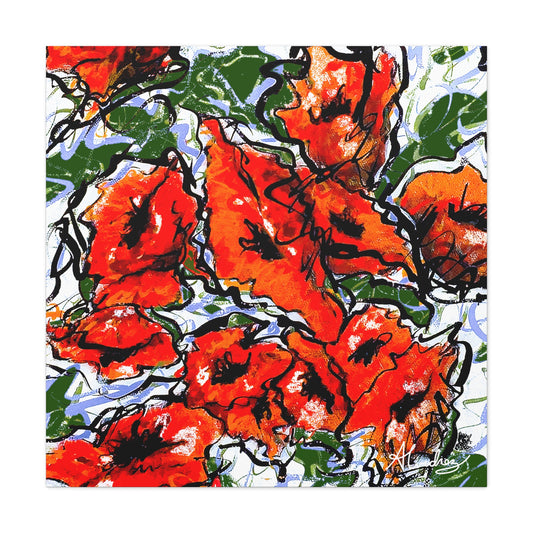 canvas print of vibrant Spanish poppy flowers