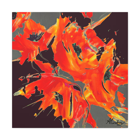 vibrant firework poppy canvas wall art