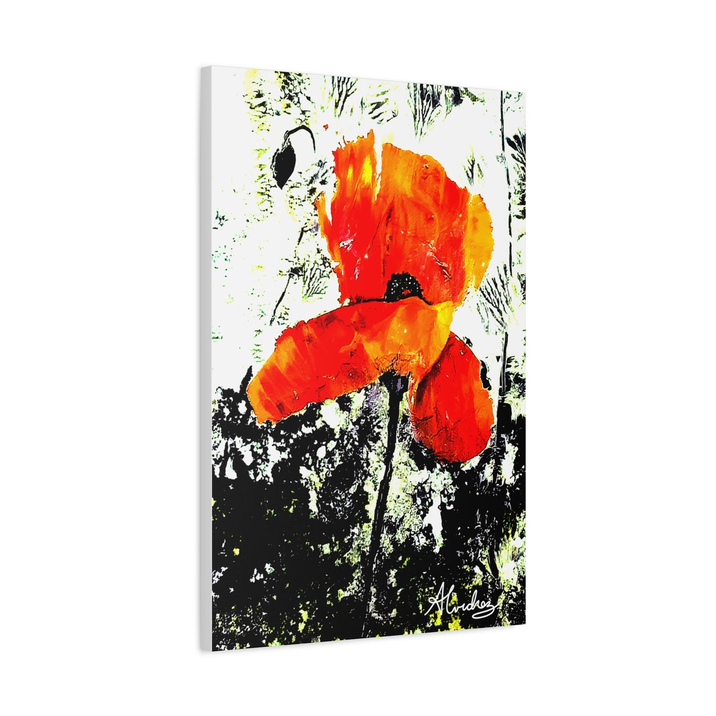 abstract corn field poppy canvas print