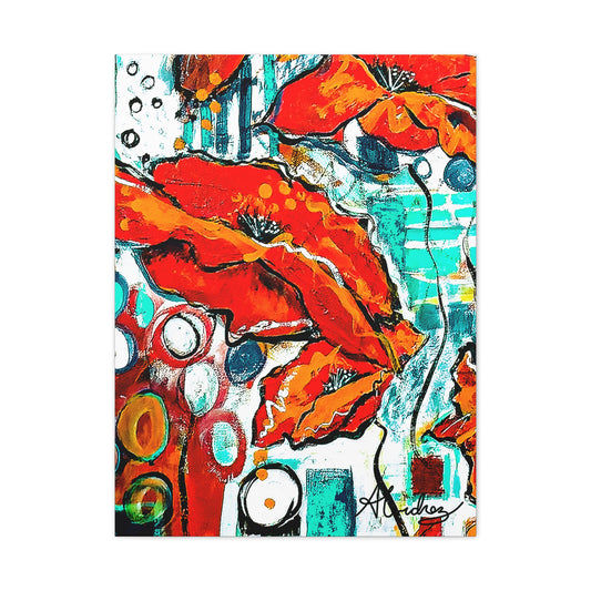 bright poppy flower canvas print