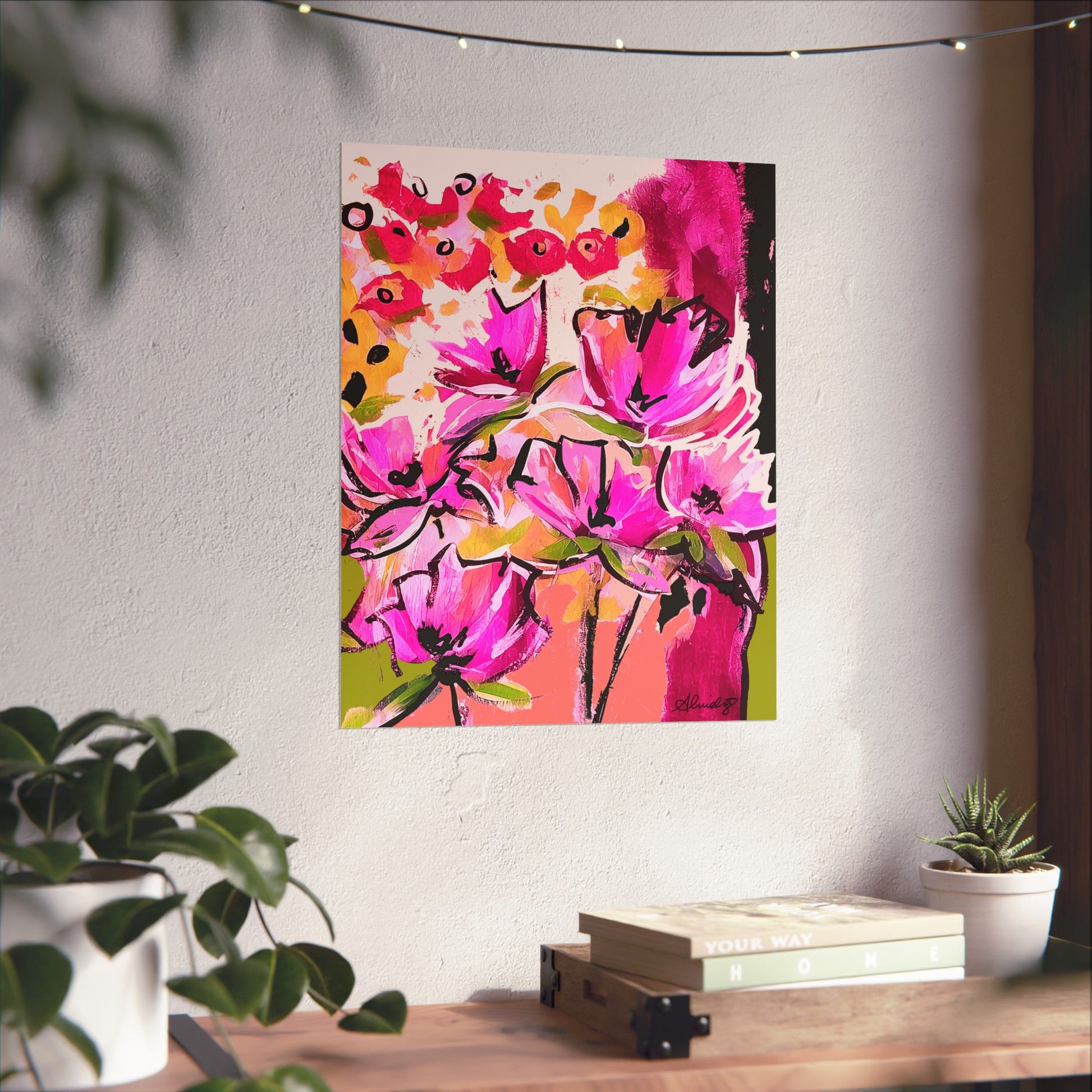 Pop of Pink Fine Art Print on wall