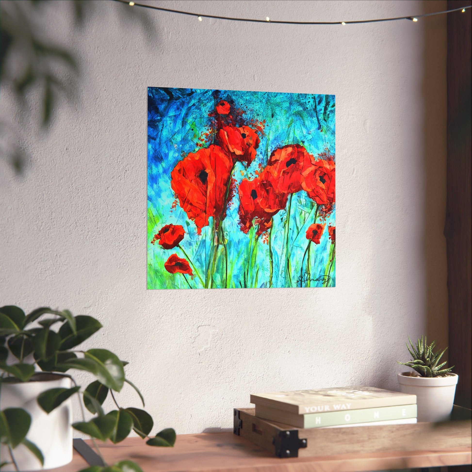 Poppy Souls to Heaven Fine Art Print on wall