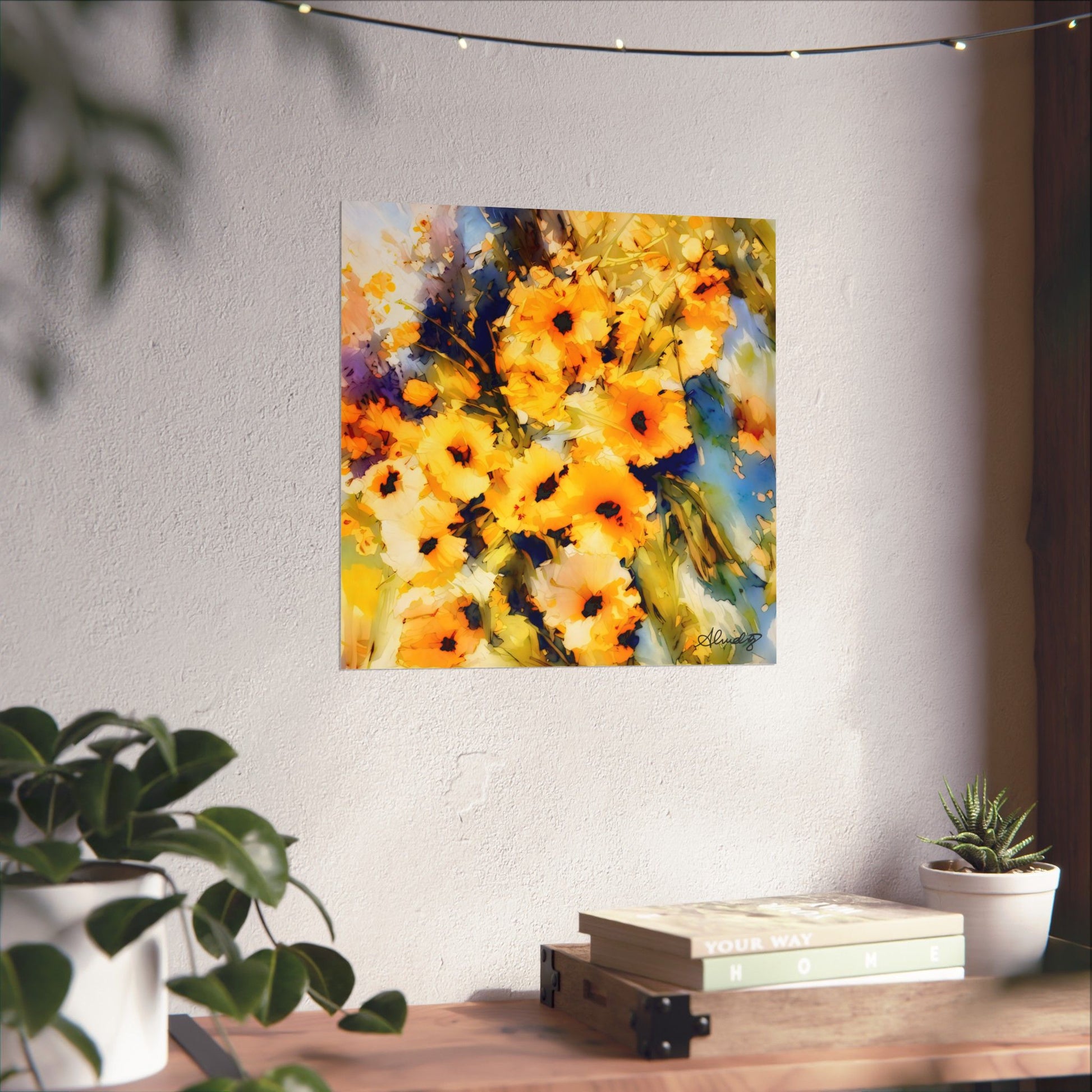 Wild Golden Garden fine art print on wall