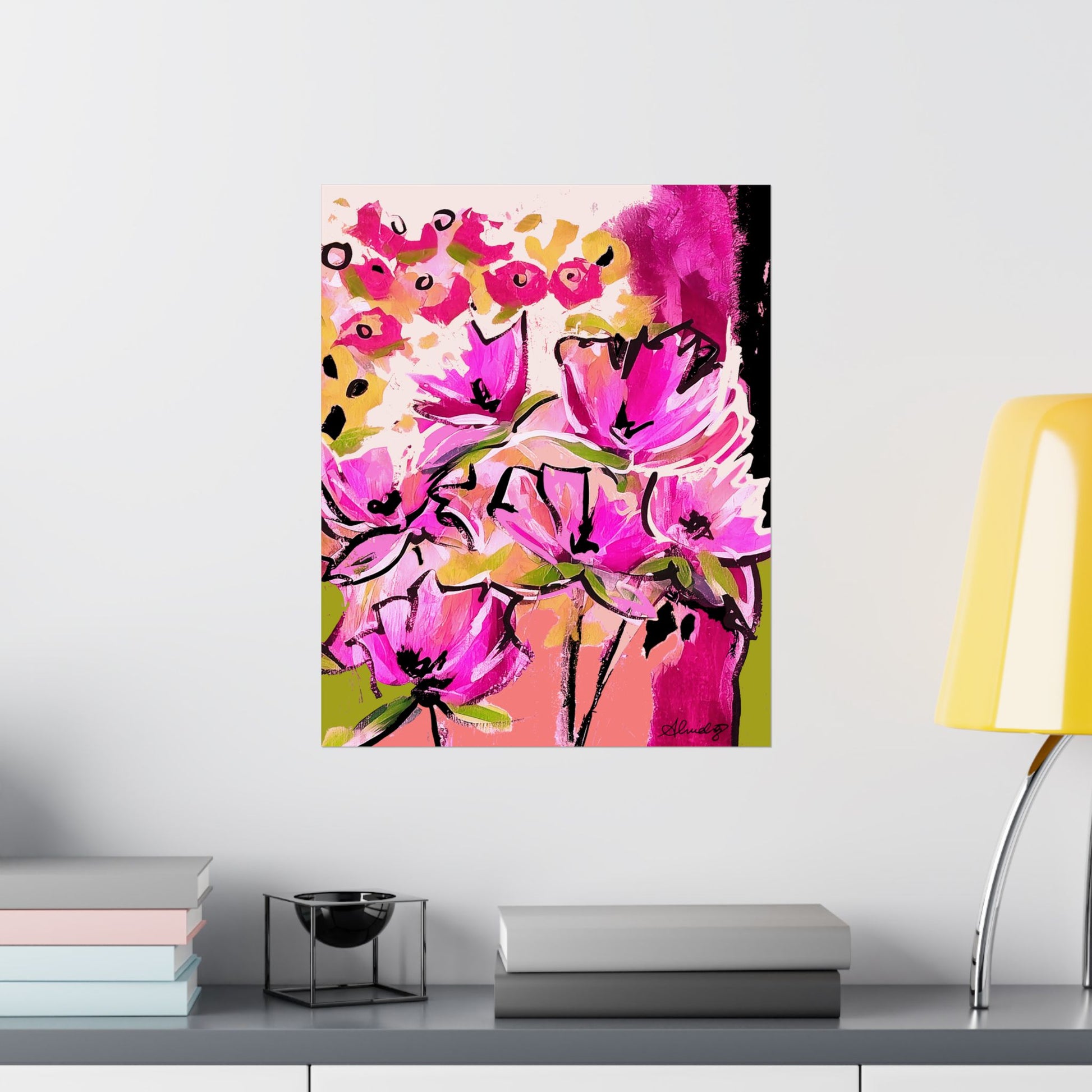 Pop of Pink Fine Art Print on wall