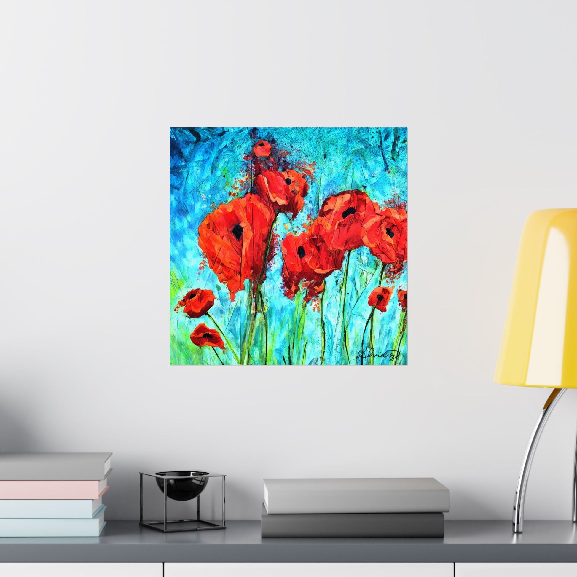 Poppy Souls to Heaven Fine Art Print on wall